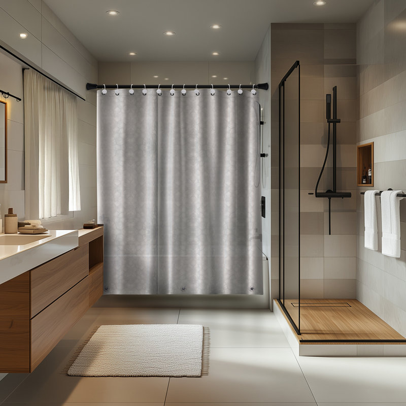 Acento Tiles PEVA Shower Liner with Black Grommets, Soft-Touch, 72" x 72", Clear, Clear