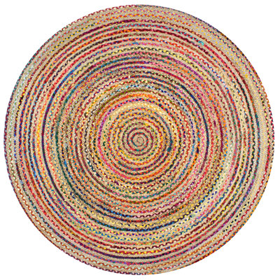 Tapis rouge tressé à la main de style bohème Lovetto
