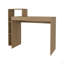 Bureau d'ordinateur en chêne naturel avec rangement ouvert