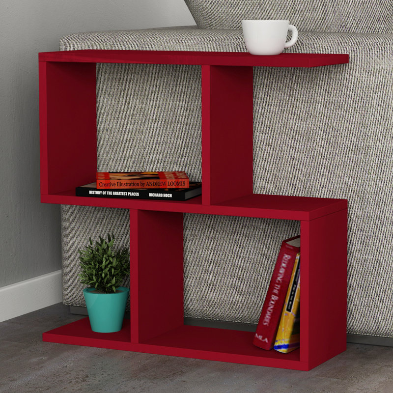 Floor Shelf End Table, Burgundy