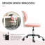 Mignon fauteuil de bureau sans accoudoirs, fauteuil de bureau en tissu polaire Teddy, fauteuil de bureau
