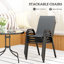 Steel Patio Dining Set Table,