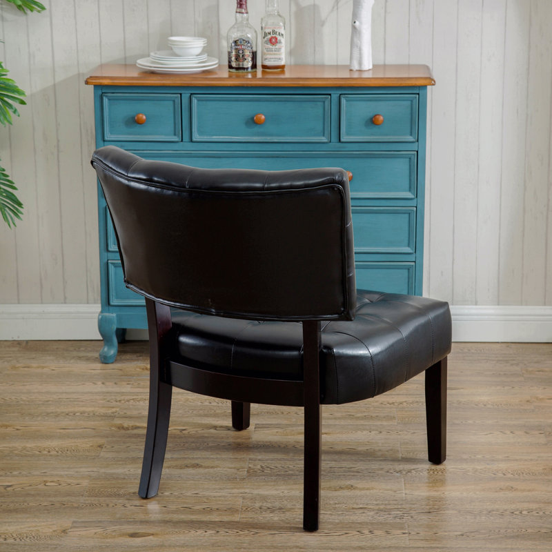 Fauteuil d'appoint capitonné en similicuir avec sièges surdimensionnés