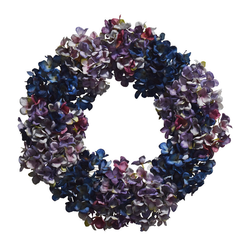 Couronne d'hortensia bleue 24 po