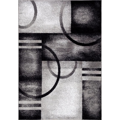 Tapis gris à motif abstrait Dossantos