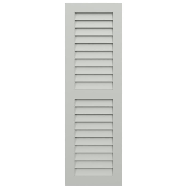 Deux volets à persiennes égales EnduraCore Composite, 12"W, Gris tempête de grêle, H 74 po