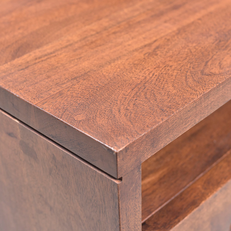 Madagascar 1 - Drawer Solid Wood Nightstand, Brown