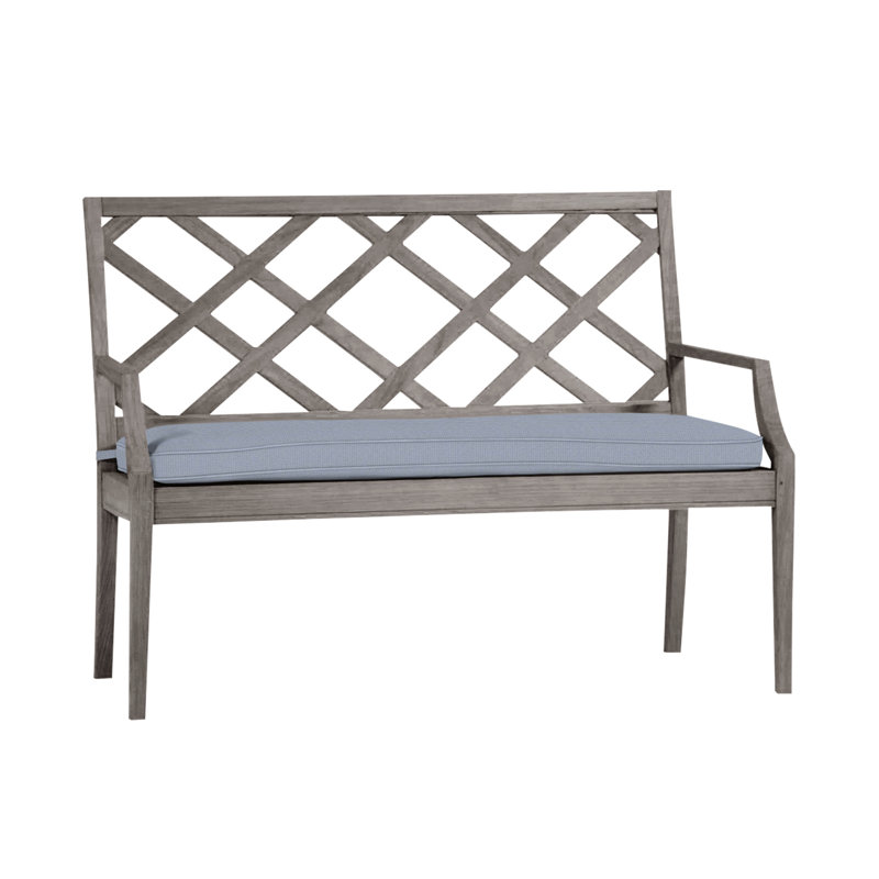 Banc Haley en teck de 48 po - Huître, Teck huître, Sunbrella® ‑ Arbor Chambray colombe, Welt