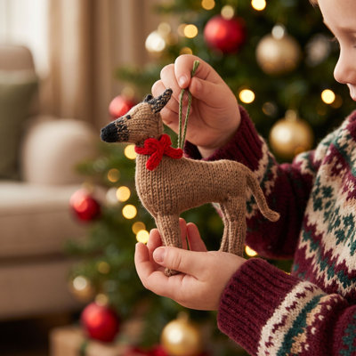 Great Dane Dog Hand Knit Christmas Ornament