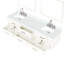 Meuble-lavabo double blanc l 80 po x P 22 po - surface en quartz, robinet, comptoir en bois massif avec miroir de 36 po, robinet inclus,-1408103019