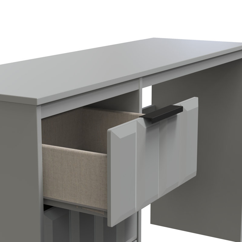 Besian 3 Drawer Desk  (Ready Assembled), Dusk Grey