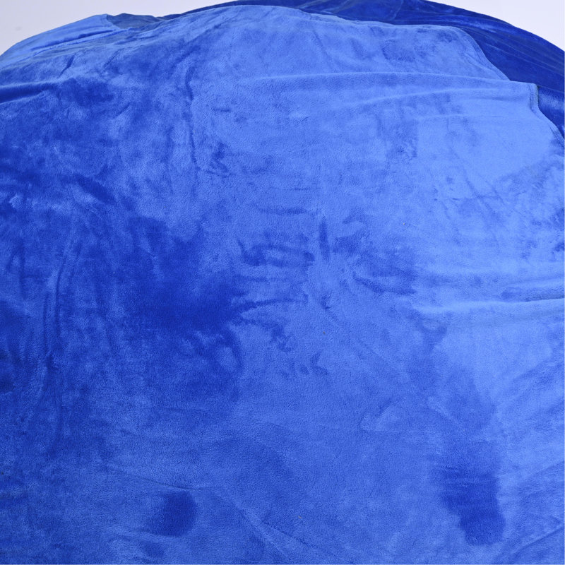 Velvet Bean Bag Chair, Red-3Ft Plush Floor Chair For Kids And Adults W/ Washable Cover, Lounge Chair With Stretchable Fabric, Comfy Bedroom Chair, Filled With Shredded And Memory Foam.