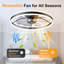 Ventilateur de plafond intelligent avec lumière DEL, conception métallique moderne à 7 pales, moteur à courant continu silencieux à 6 vitesses, application et télécommande, lumière à intensité variable 3000K-6500K