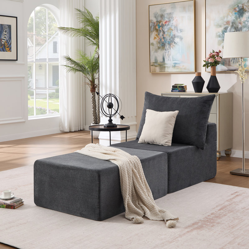 Simple repose-pieds, Gris chenille