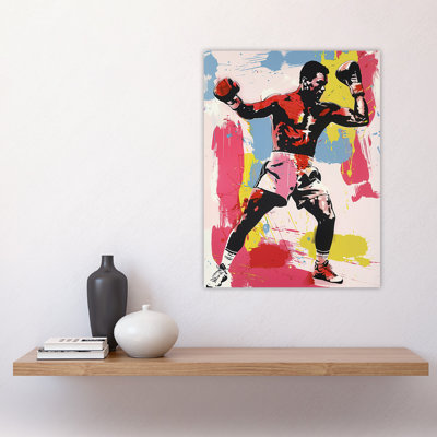 Boxer Sport Portrait Boxing Gloves Bold Wall Art Print