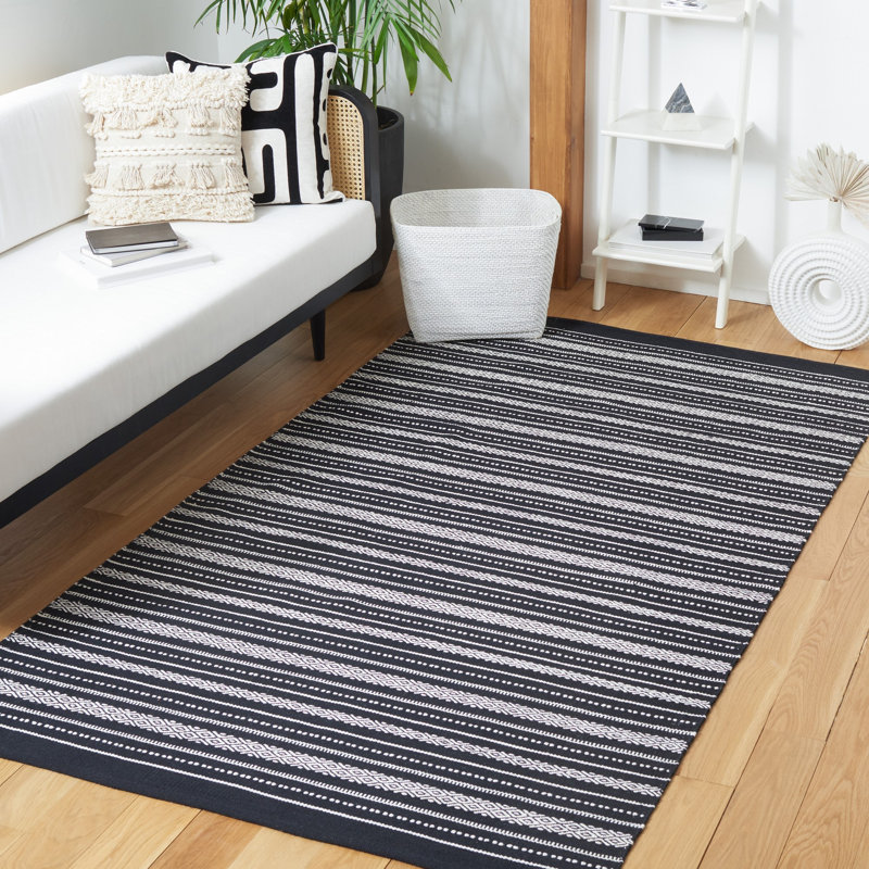 Spenser Flat Weave Cotton Striped Rug, Rectangle 4' x 6'