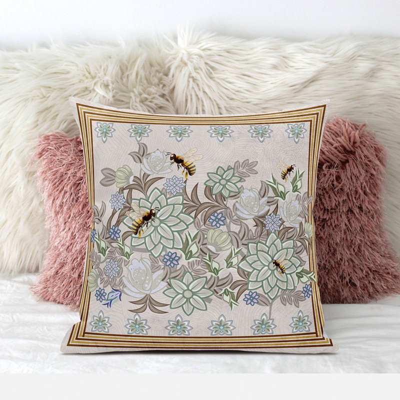 Coussin 26 po x 26 po, Vert/brun