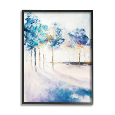68_Art abstrait bleu, toile d'ombre dans un paysage de forêt, par Dina D'Argo