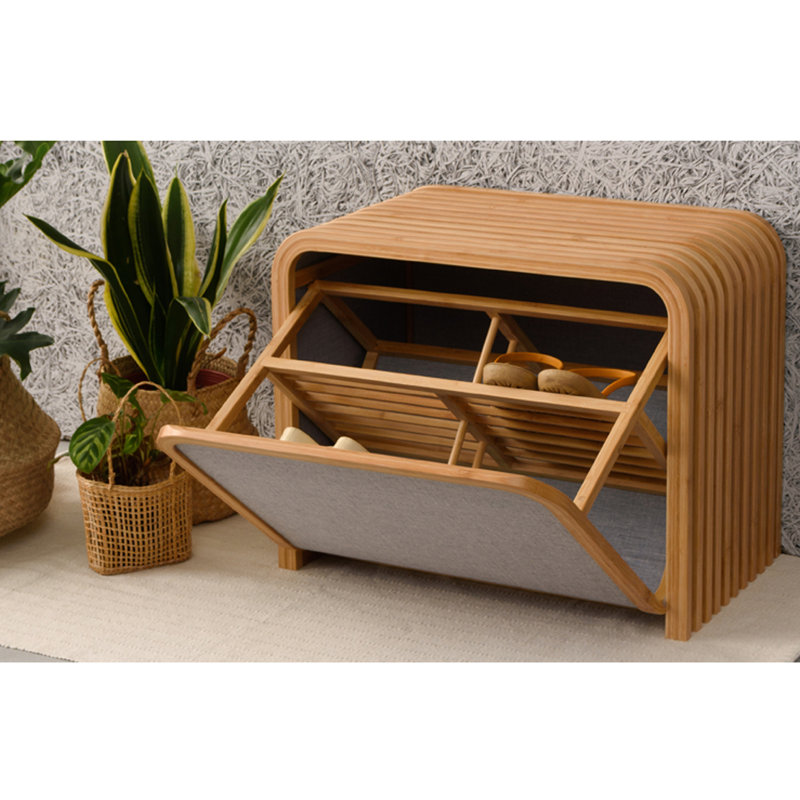 4 Pair Shoe Storage Bench, Blue