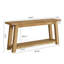 Console de 70,8 po de long en bois massif avec tablette, plateau de table en bois massif d'une seule pièce de 1,97 po d'épaisseur-429045121