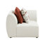 Ensemble de canapés d'angle modulaires luxueux 4 pièces, fauteuils sans accoudoirs, coussins beiges rembourrés, mobilier de salon moderne en bois massif.