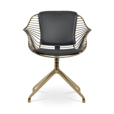 Fauteuil pivotant en laiton Zebra Spider