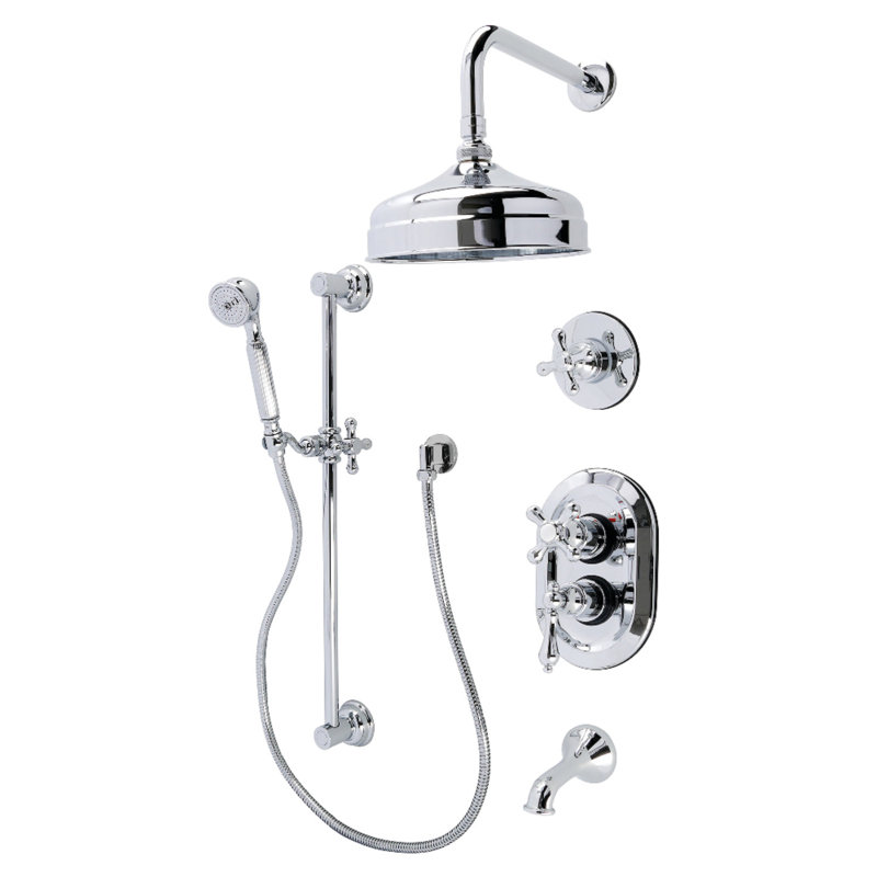 Système de douche et baignoire thermostatique Kingston, Chrome poli