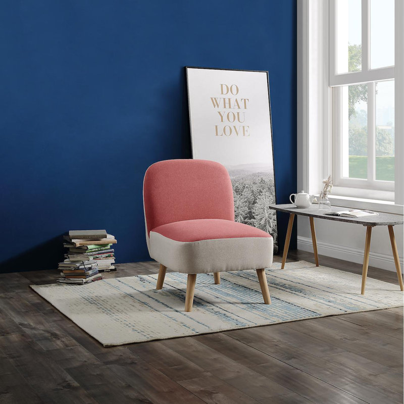 Aubrie Upholstered Slipper Chair, Pink