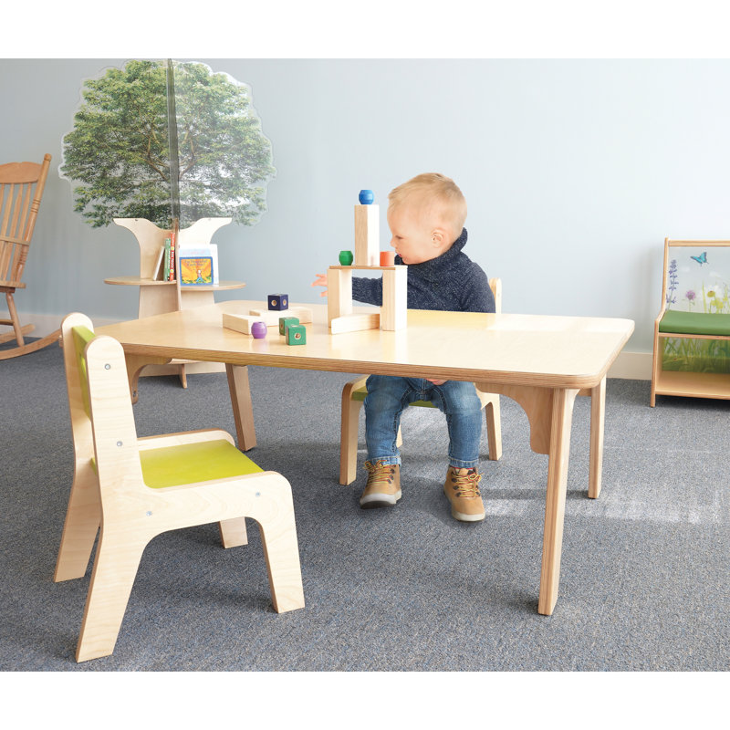 Laminate Adjustable Rectangle 6 Students Activity Table, 18" H x 30" W x 47" D