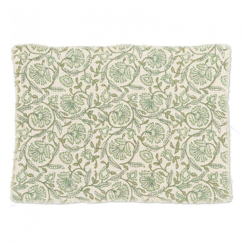 Green And White Floral Placemat