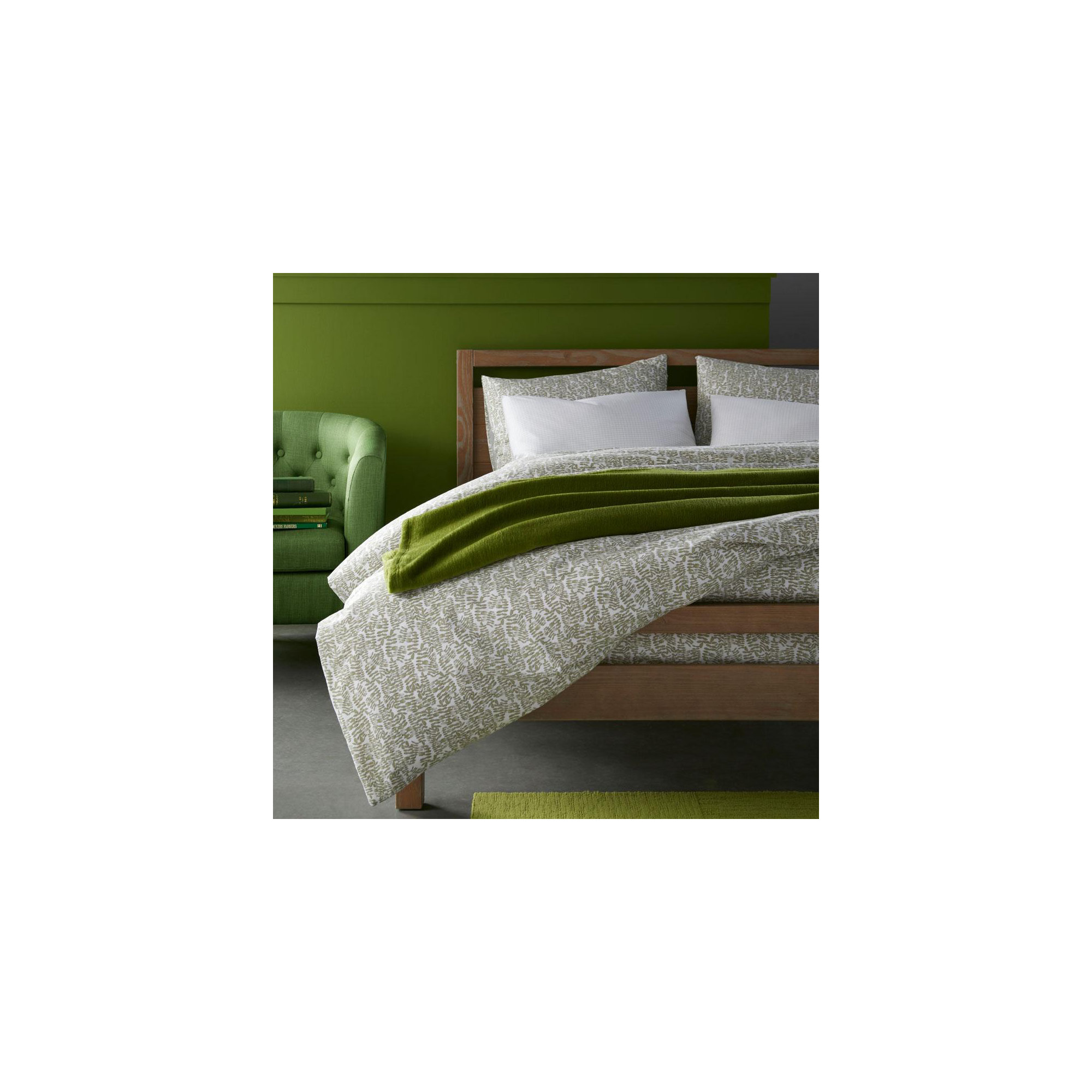 Fern Single Duvet Cover, Olive, King Duvet Cover