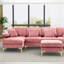 Canapé modulaire en chenille en U 114 po avec méridienne et pieds dorés-314215429