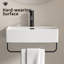 Lavabo vasque mural en céramique blanc avec porte-serviettes et trou de robinet, petit lavabo de salle de bain | Idée de cadeau