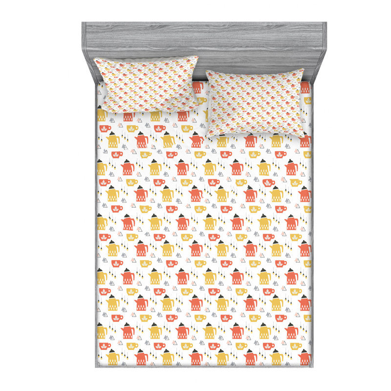 Scandinavian Microfiber Sheet Set, Queen Sheet Set with Fitted Sheet