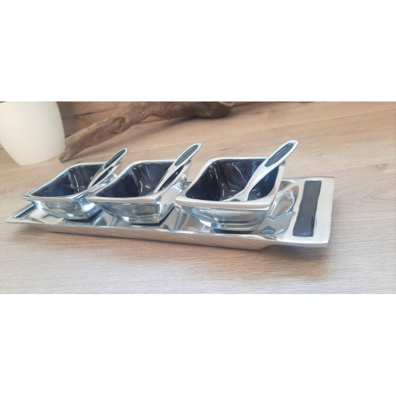 Oh So Pretty Aluminum Condiment Server, Grey