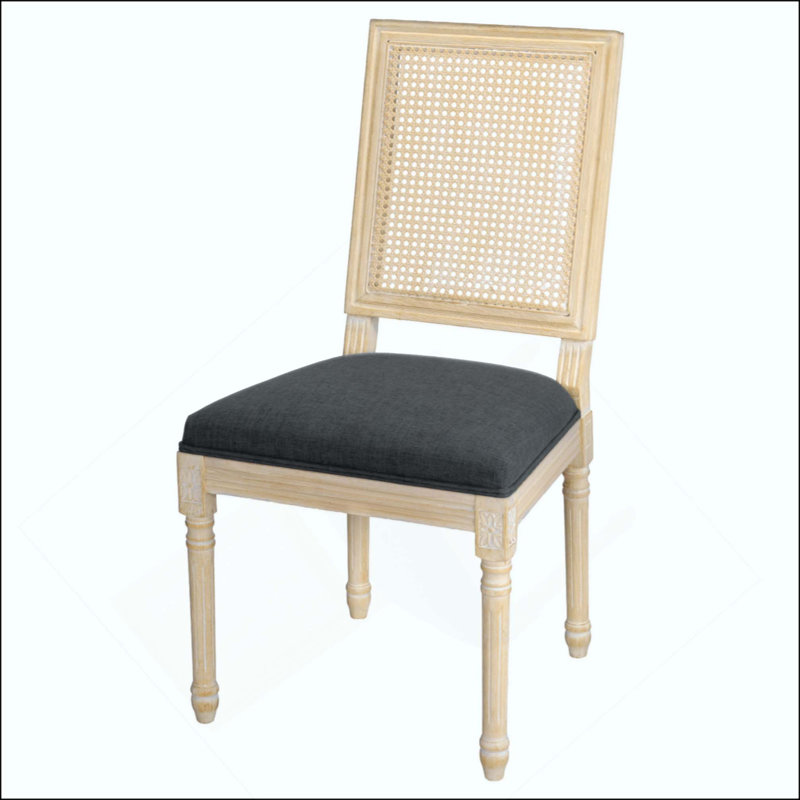 Ensemble de 2 chaises de salle à manger French Country, chaises rembourrées avec dossier, techniques de tréfilage et de sculpture, démontables, pour le salon, la cuisine, le restaurant