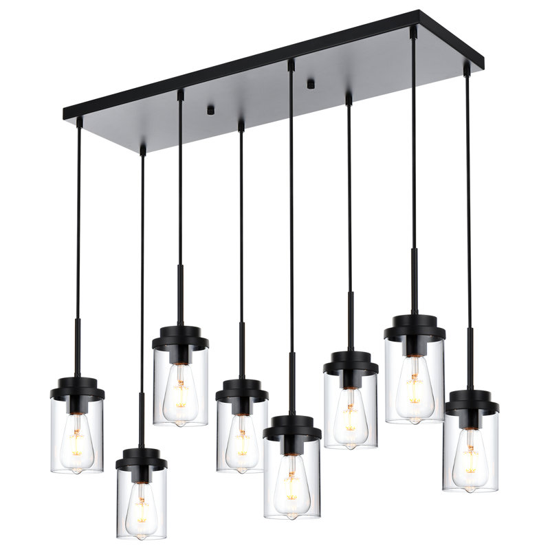 Ashlan 8 - Light Matte Black Kitchen Island Pendant