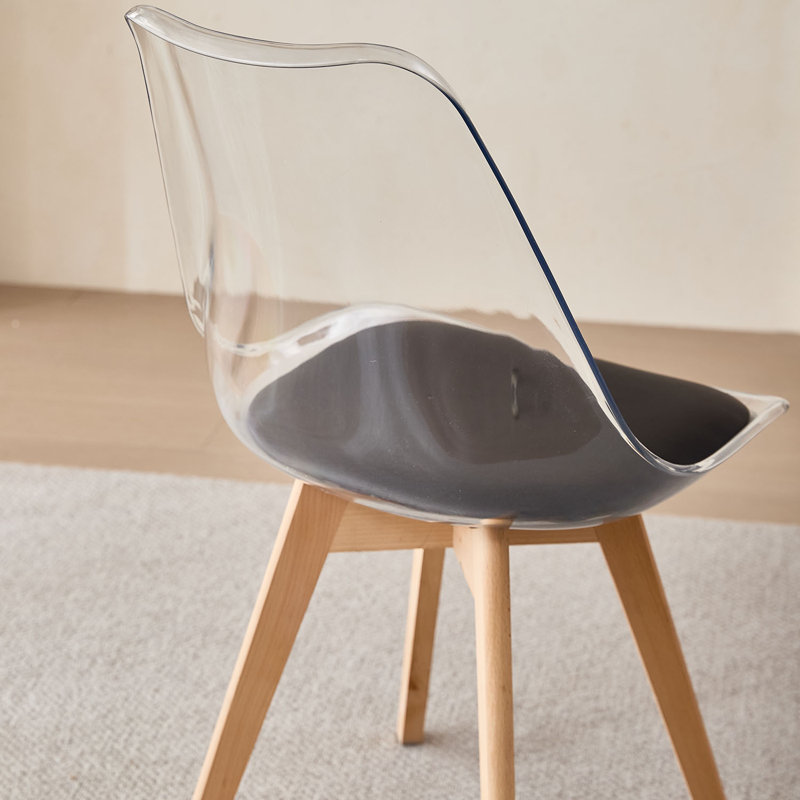 42.5cm H Leather Upholstered Full Back Side Chair, Black
