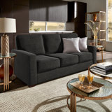 Beaulah Modern Fabric Upholstered Square Arm Sofa