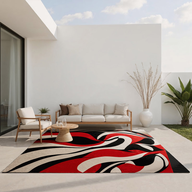 Twilight Blaze Indoor And Outdoor Area Rug, Rectangle 1'6" x 2'6"
