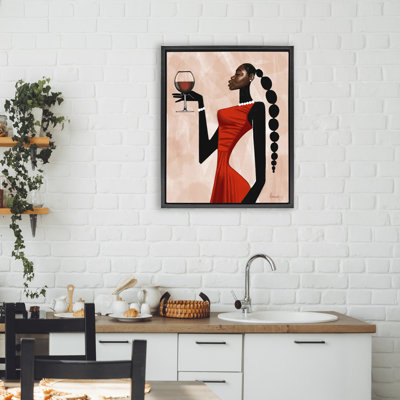 Woman Toast Cheers Floating Frame, design by Manasseh Johnson Sr