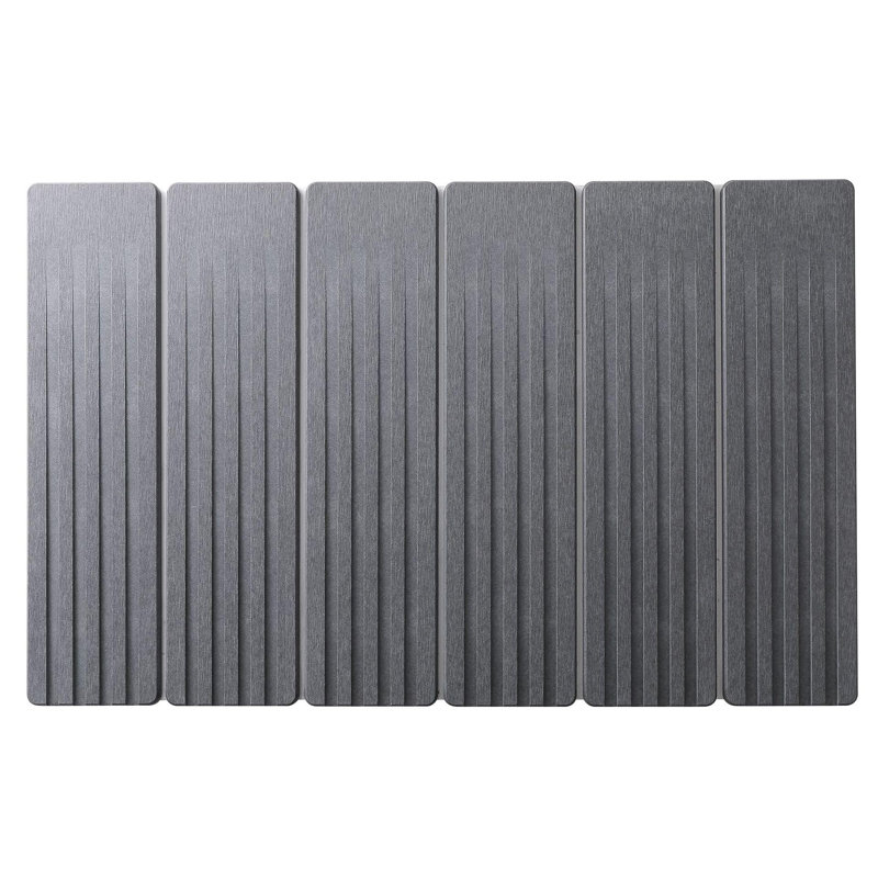 Stone Drying Mat for Kitchen Counter, Foldable Quick Dry Stone Dishes Mats, Water Absorbing Diatomaceous Earth Pad for Countertop Bottles Utensils Cups, 23.6" x 15.4", Grey