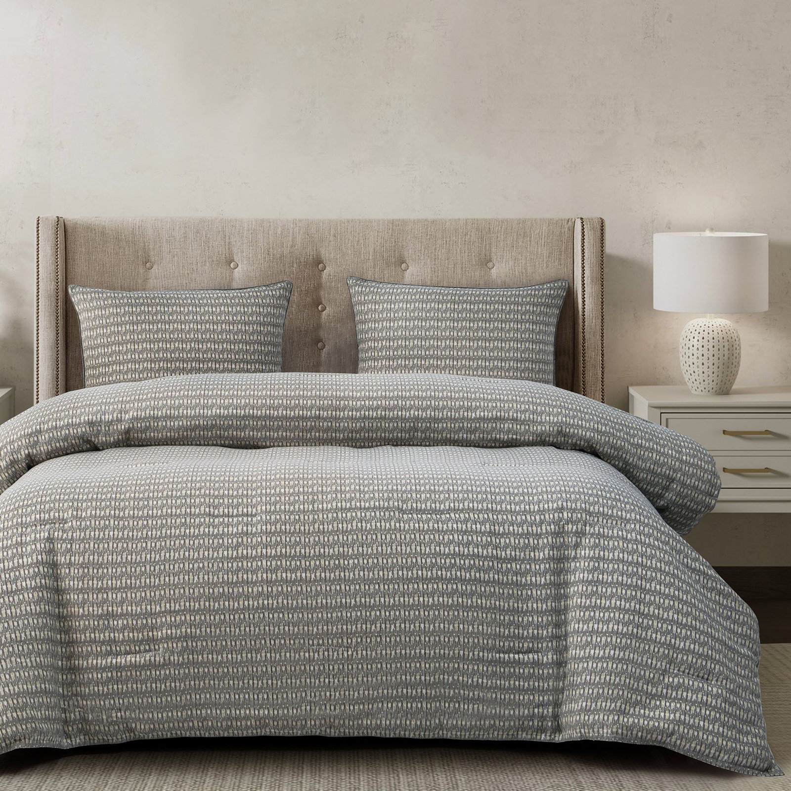Fenton Cotton Blend Duvet Cover Set, Queen Duvet Cover + 2 Standard Shams