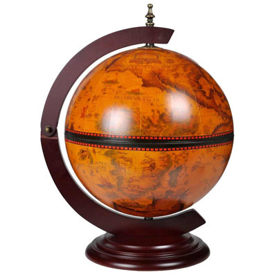 Conyu Globe Wine Bar Tabletop Wine Rack Bar Cabinet Solid Eucalyptus Wood by Charlton Home