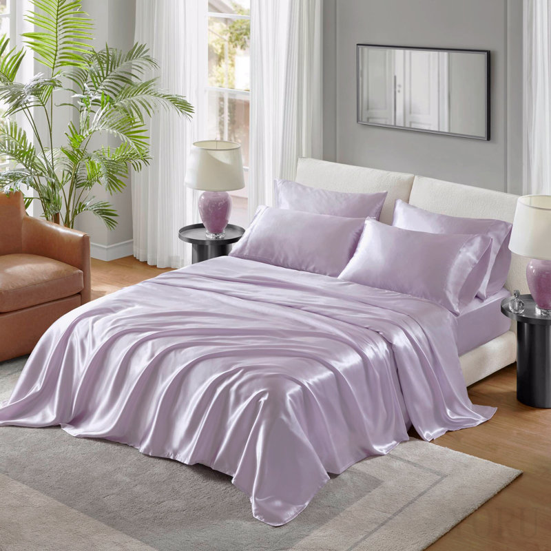Ensemble de draps 6 pièces grand luxe lilas
