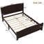 Grand lit plateforme, lit plateforme en bois massif avec lattes de soutien et structure solide, aucun sommier nécessaire, espresso-178710228-178710231