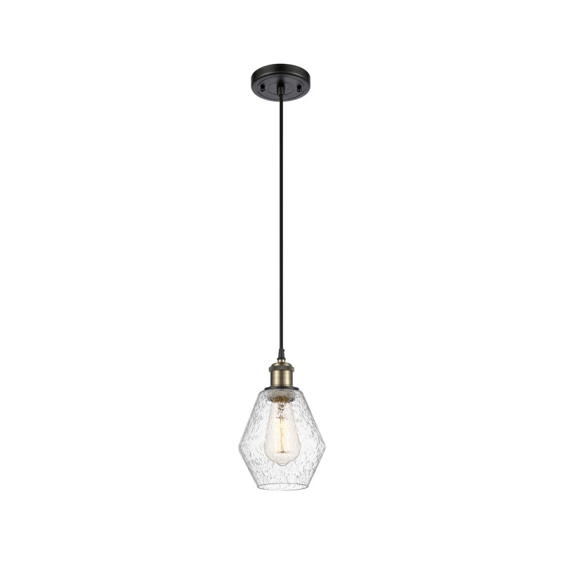 Luminaire suspendu simple à 1 lumière Gabbie, Noir / Laiton