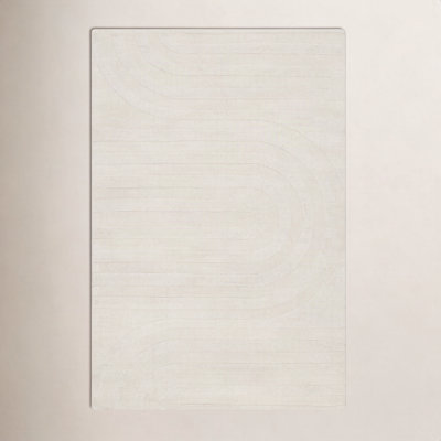 Kell Hand-Woven Cream Wool Rug
