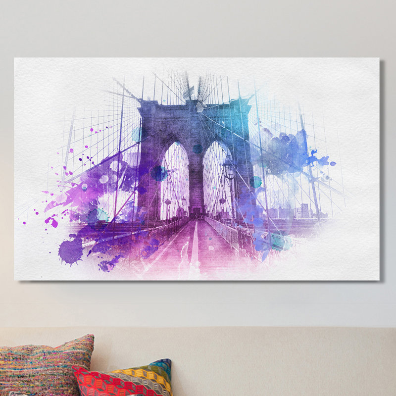 « brooklyn bridge », impression sur toile tendue, H 36 po x l 60 po x P 1,5 po