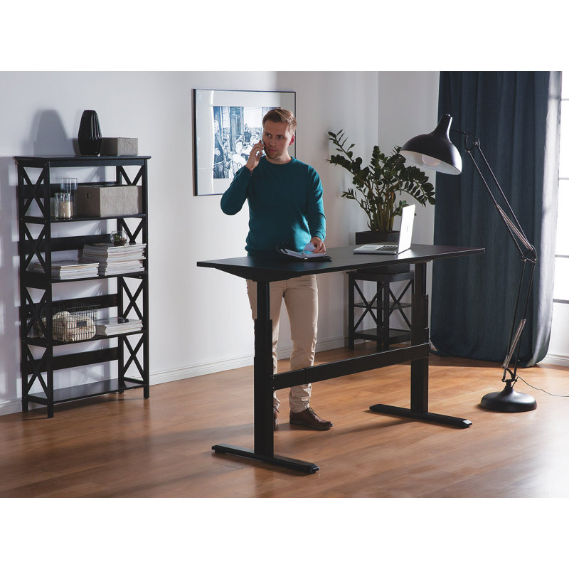 Ehrlich Adjustable Standing Desk, 160cm W x 70cm D, Black